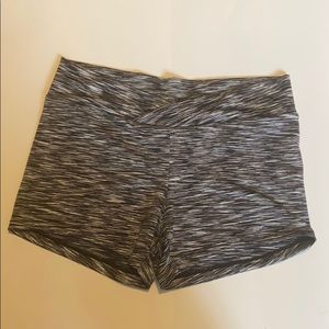 Heather grey spandex exercise shorts